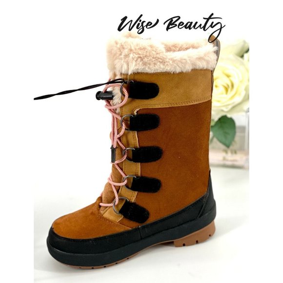 NEW Girl’s Alberta Boots Size 13 Shoe Brown Thermolite Insulated All In Motion - Picture 3 of 8